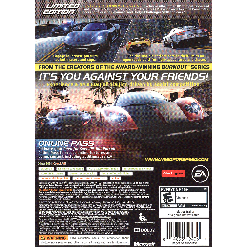 Need For Speed Hot Pursuit — Limited Edition Xbox 360 Outlaw S 8 Bit And Beyond